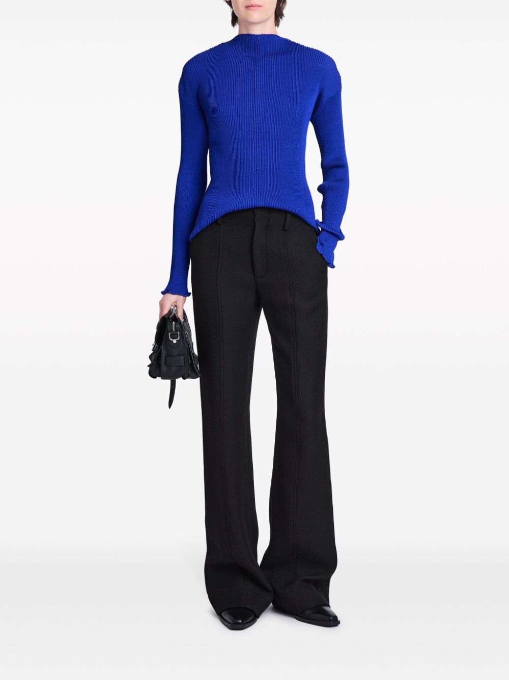mock-neck ribbed sweatshirt - 2