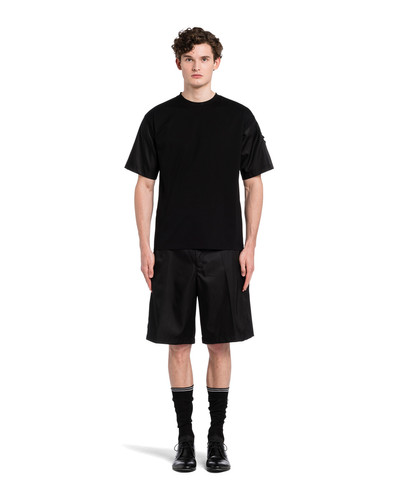 Prada Stretch cotton T-shirt with Re-Nylon details outlook