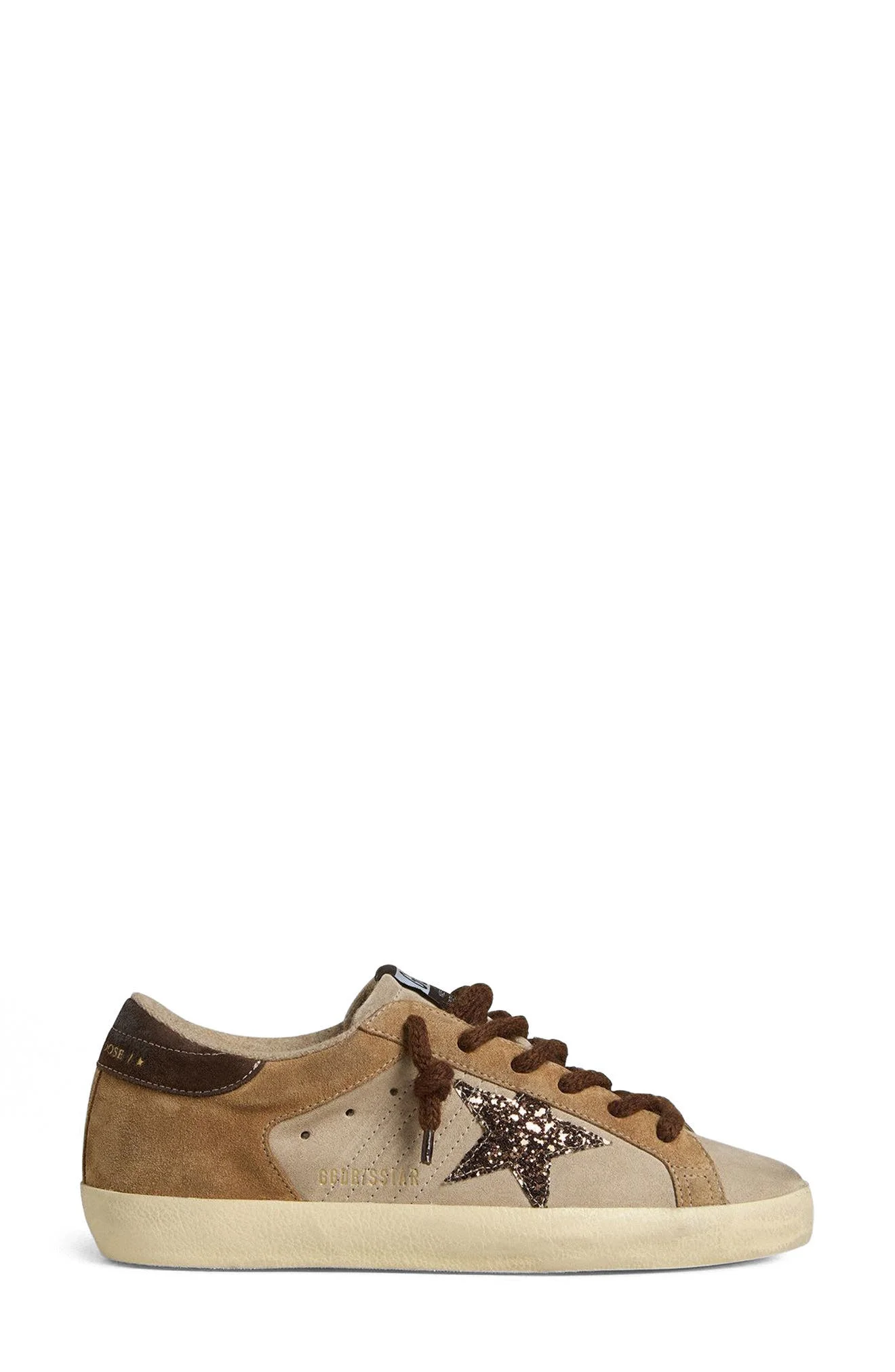 Golden Goose Super-Star Low Top Sneaker in Beige/Brown at Nordstrom - 1