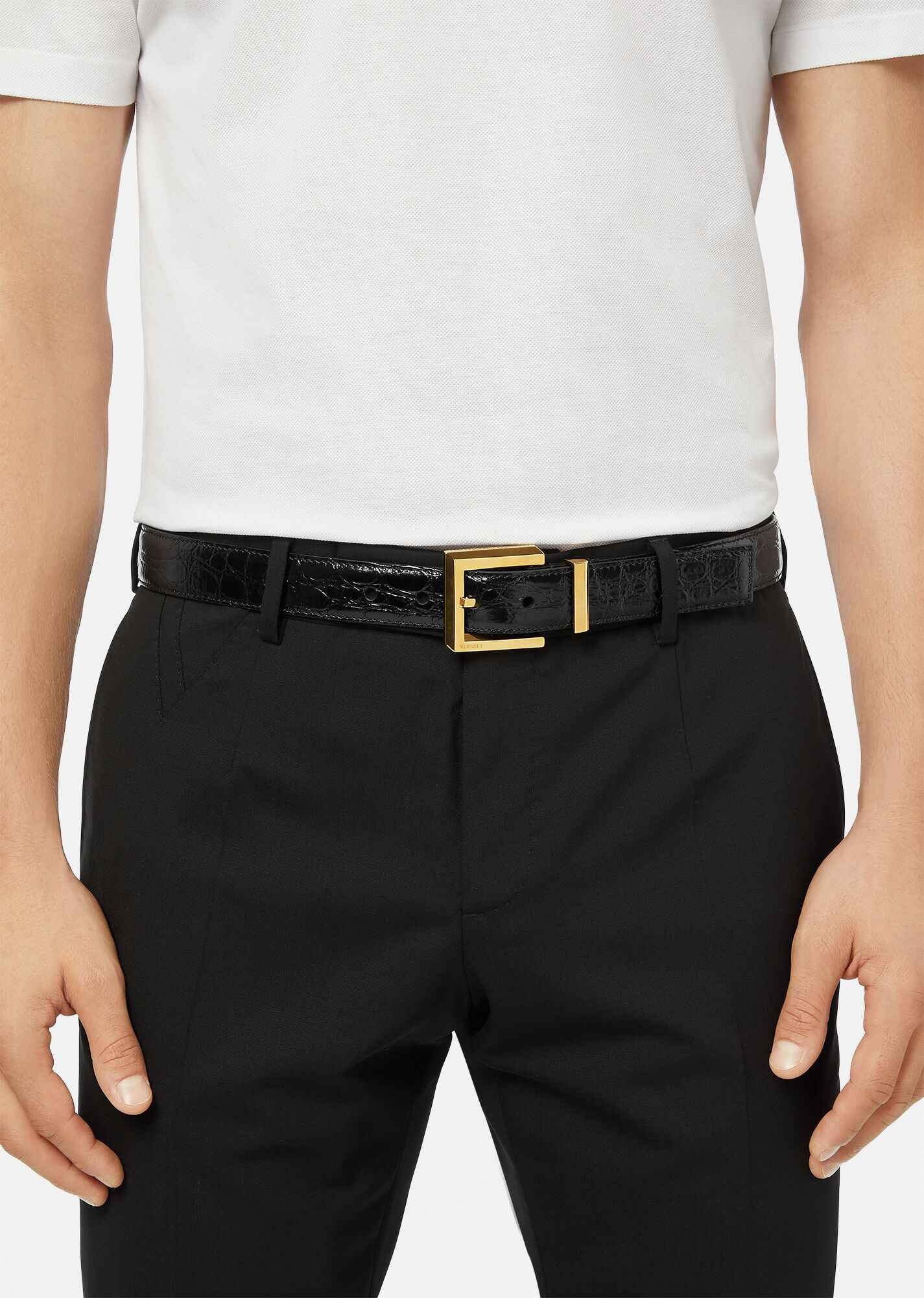 Mock Croc Print Belt - 2
