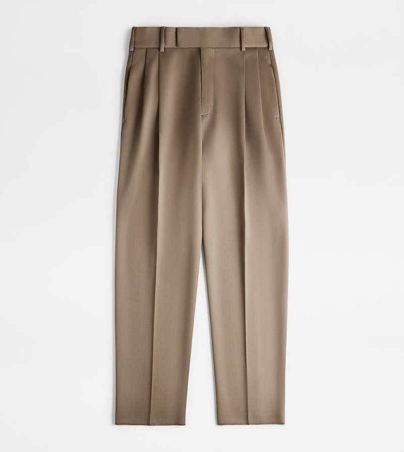 CARROT PANTS IN WOOL - BEIGE 1