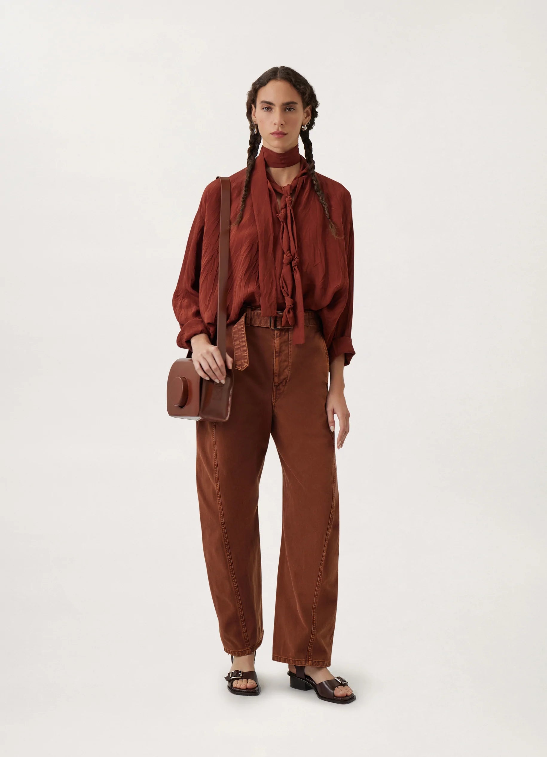 TWISTED BELTED PANTS
GARMENT DYED DENIM - 4