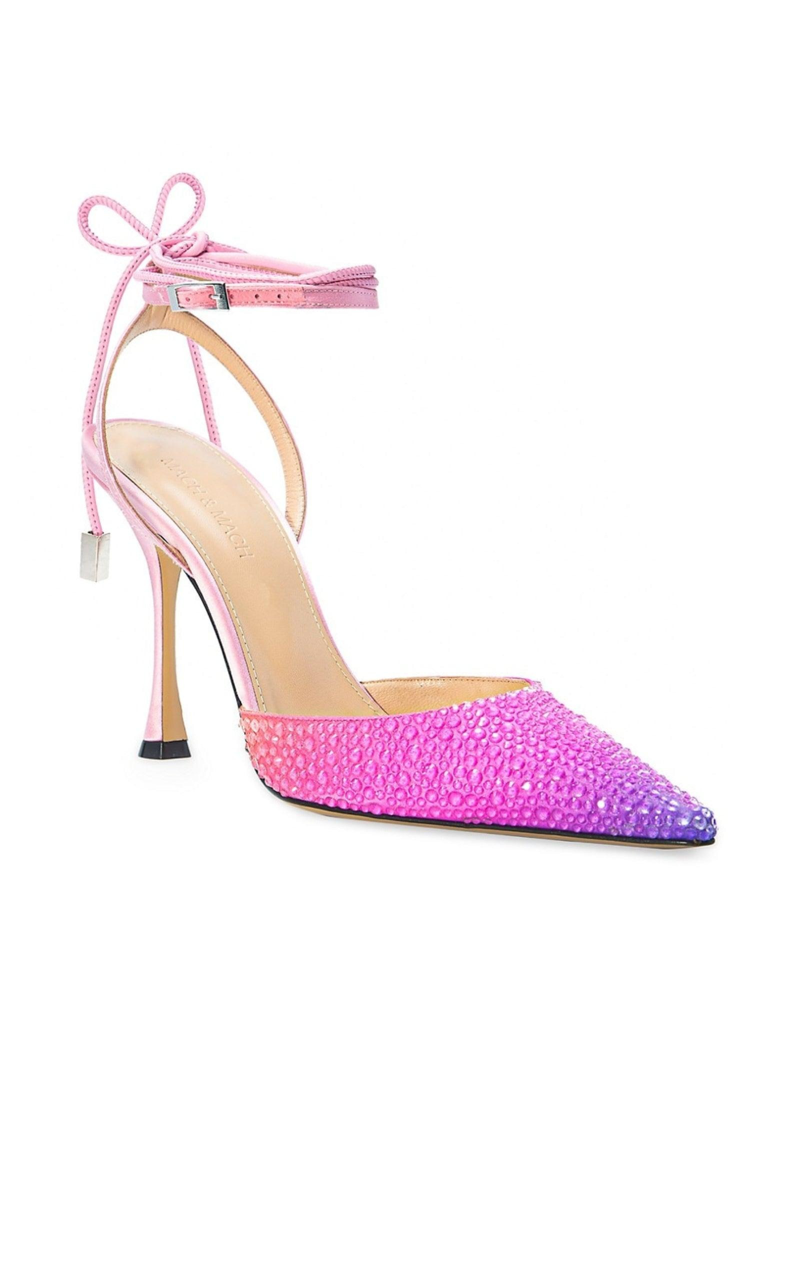 Crystal-embellished Ombre Satin Pumps - 2