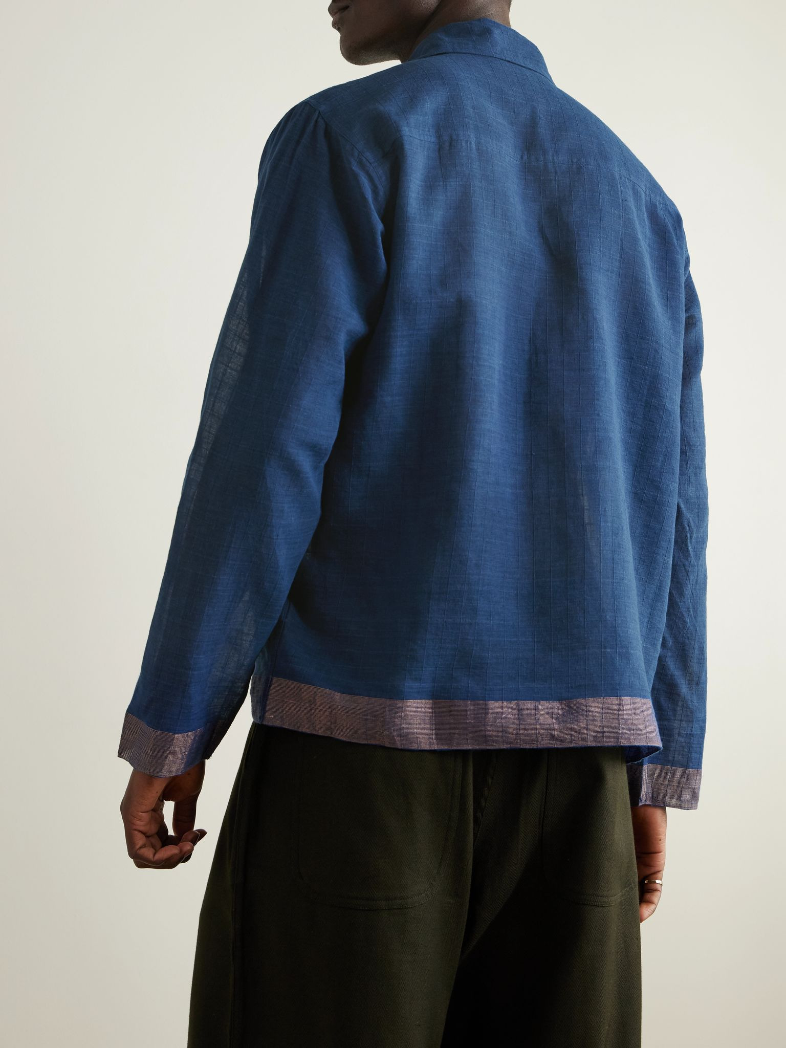 Cotton-Voile Shirt Blue - 3