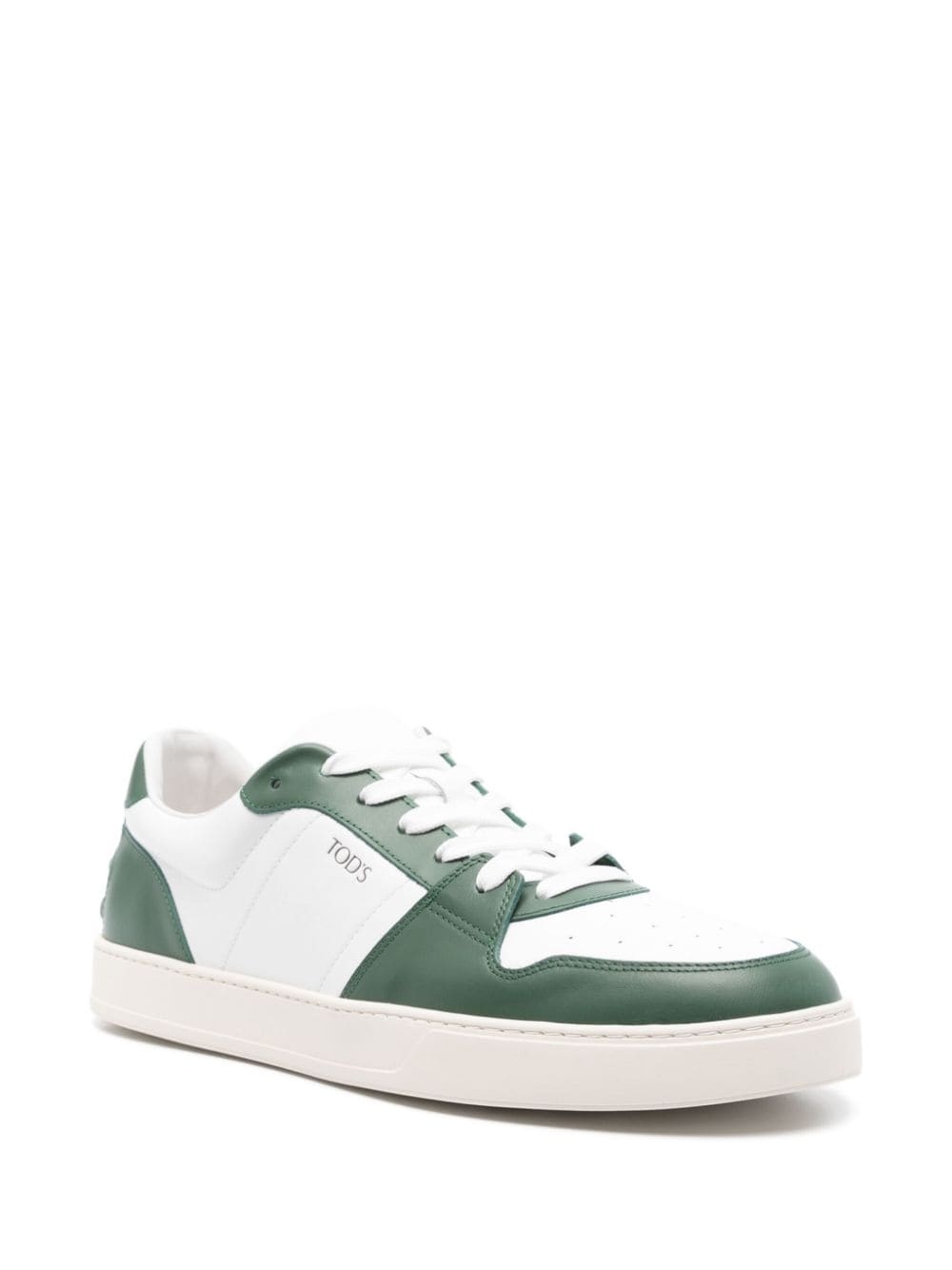 low-top leather sneakers - 2