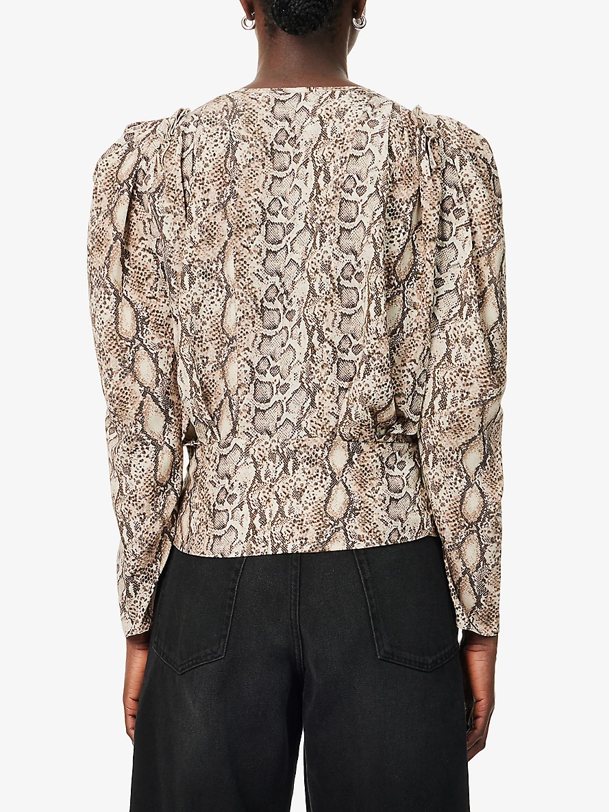 Isabel Marant Zarga snake-print stretch-silk top