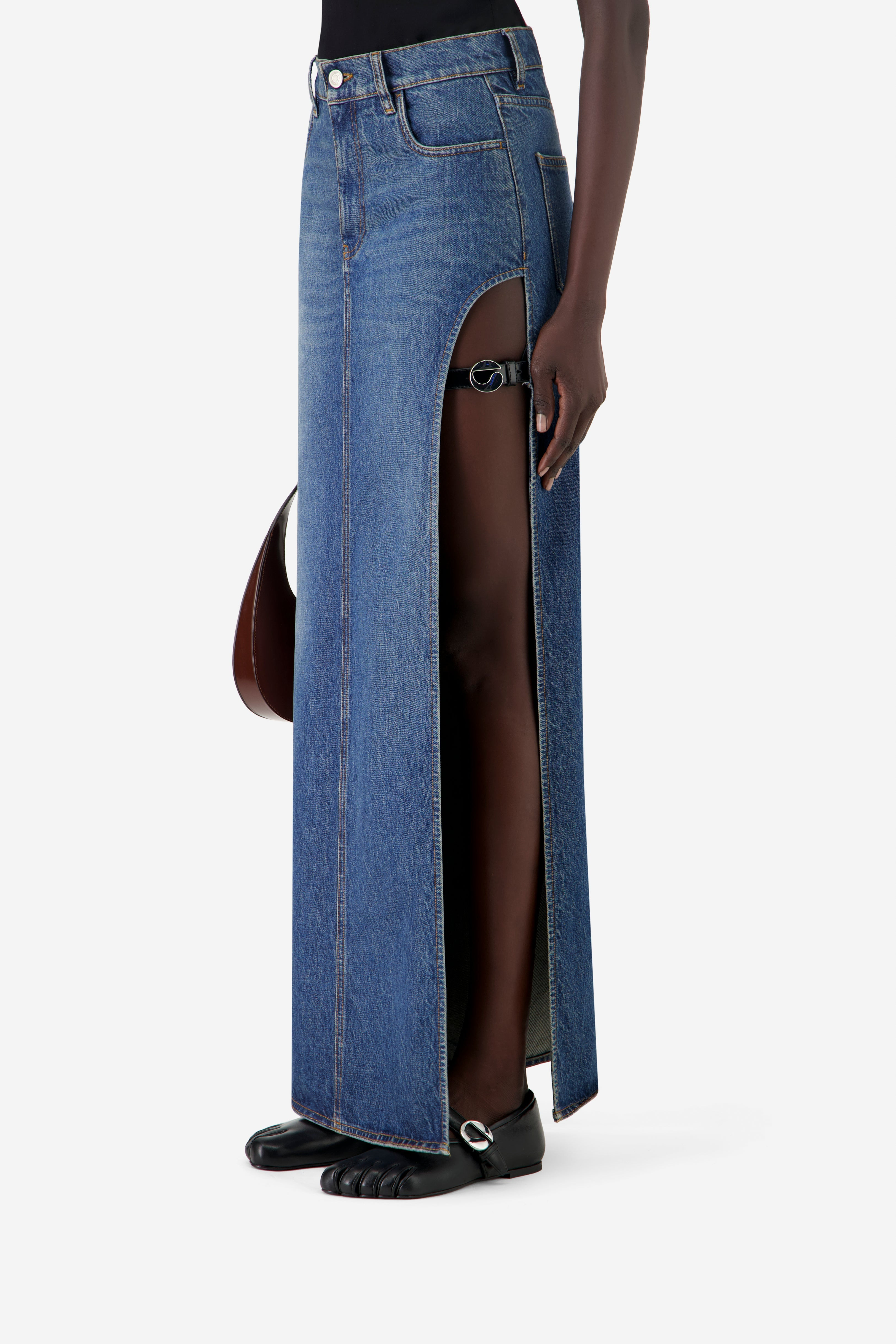 Garter Belt Denim Skirt - 2