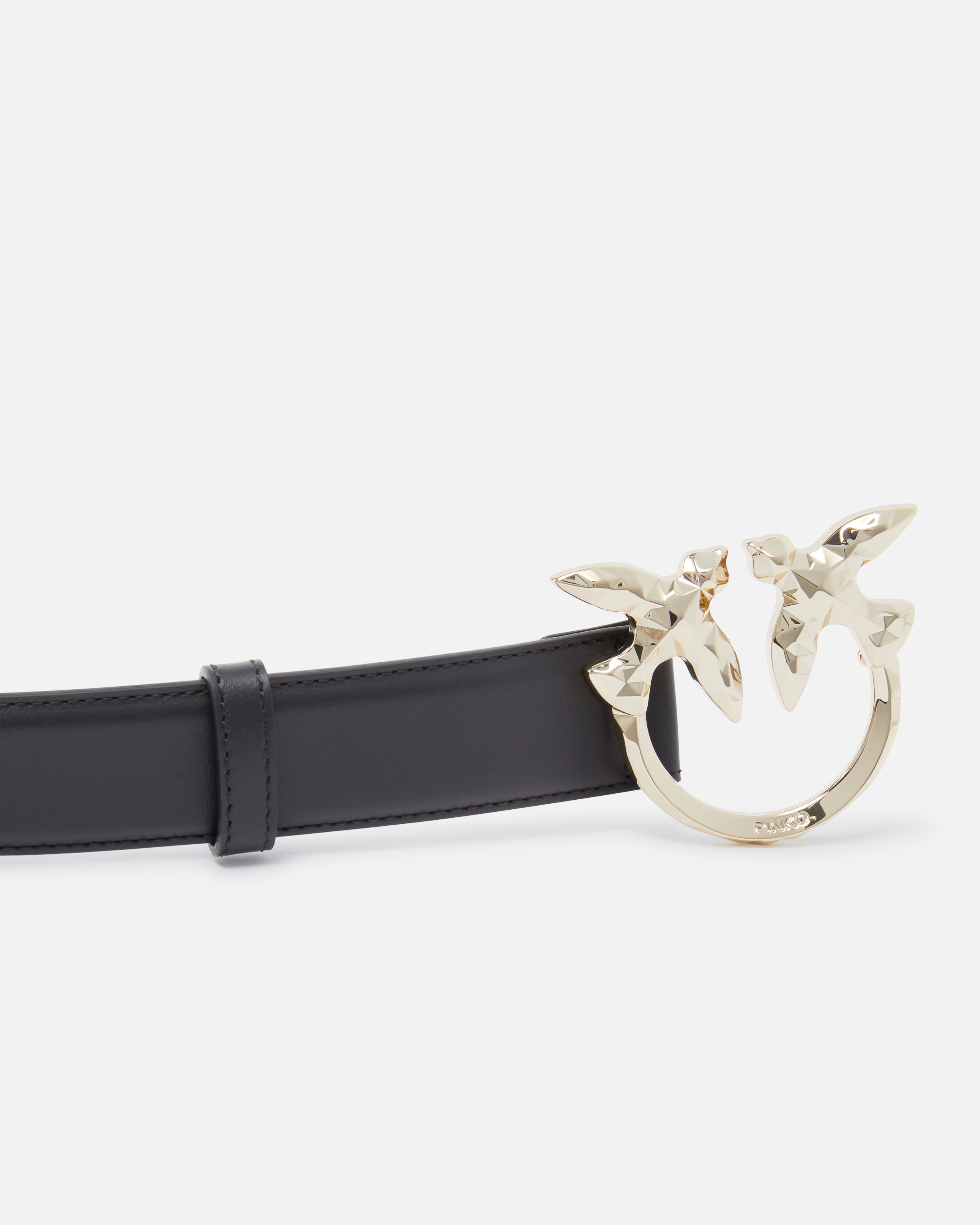3CM LEATHER BELT WITH BIRD BUCKLE PINKO GALLERIA. - 5
