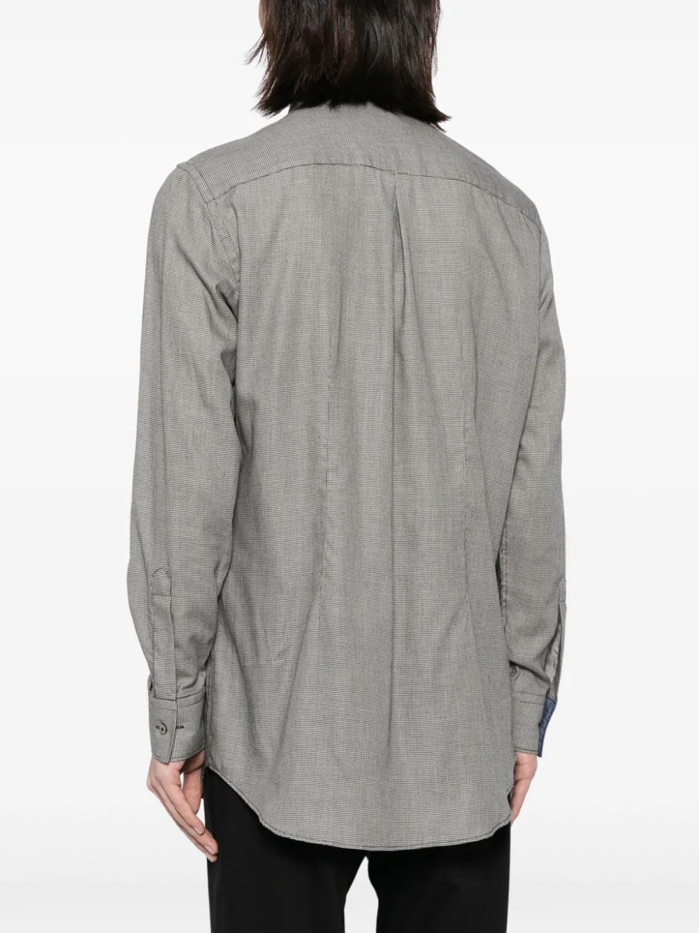 FINE-CHECK COTTON BLEND SHIRT - 4