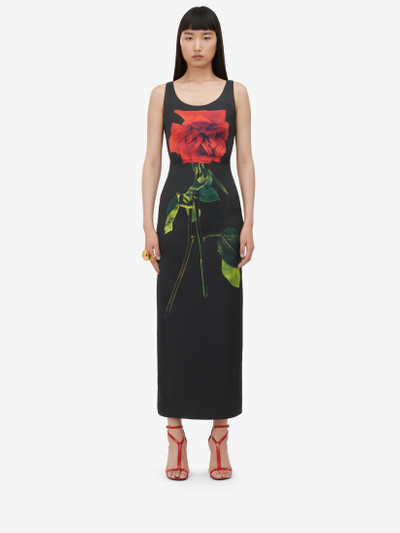 Alexander McQueen Women's Shadow Rose Pencil Dress in Black outlook