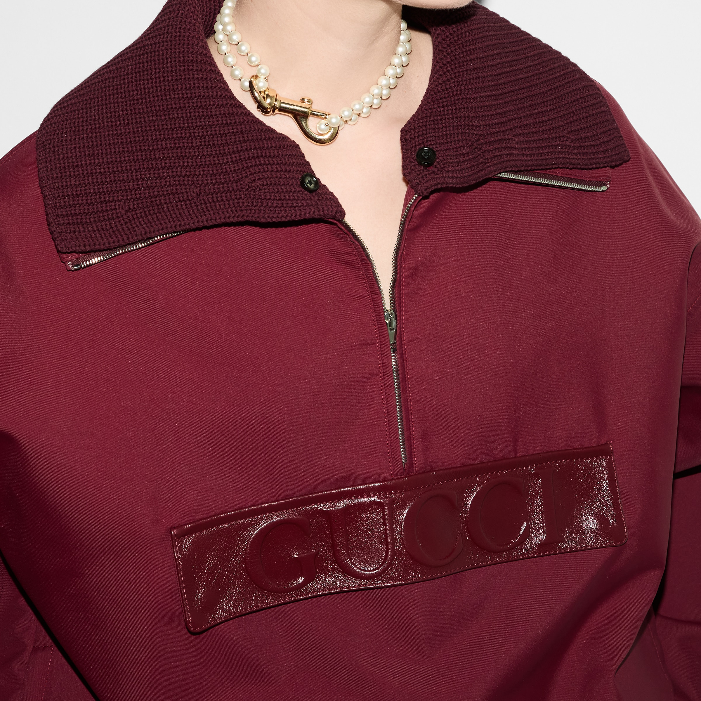 Embossed gabardine bomber jacket - 5