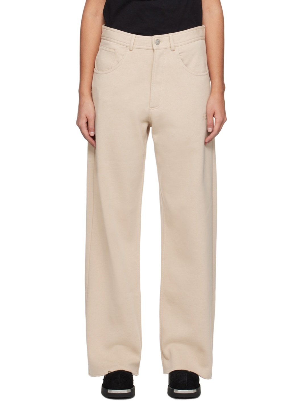 Beige Five-Pocket Jeans - 1