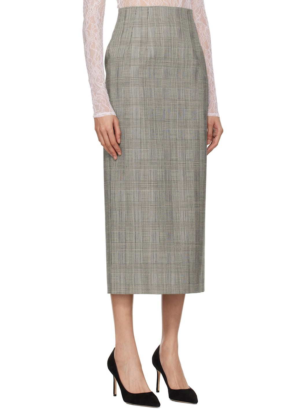 Black & White Contour Midi Skirt - 2
