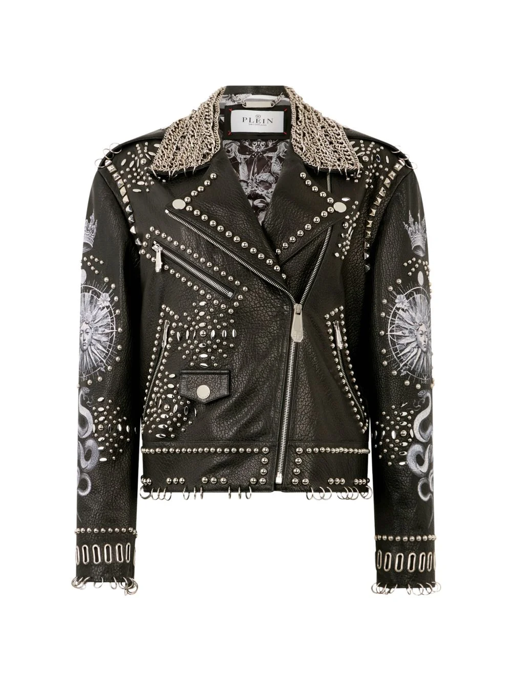 studded biker jacket - 1