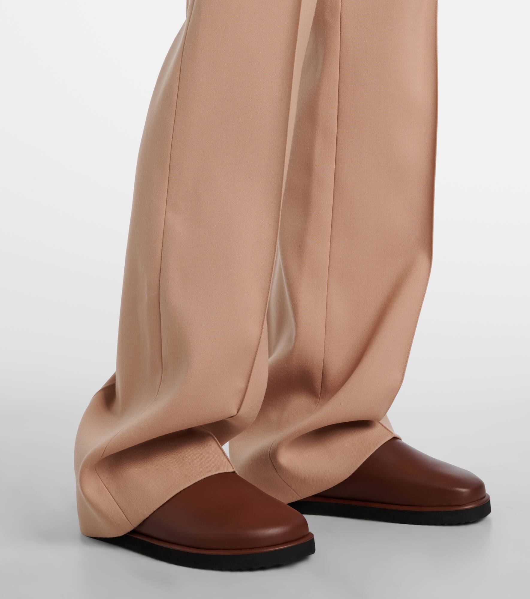 High-rise wool straight pants - 6