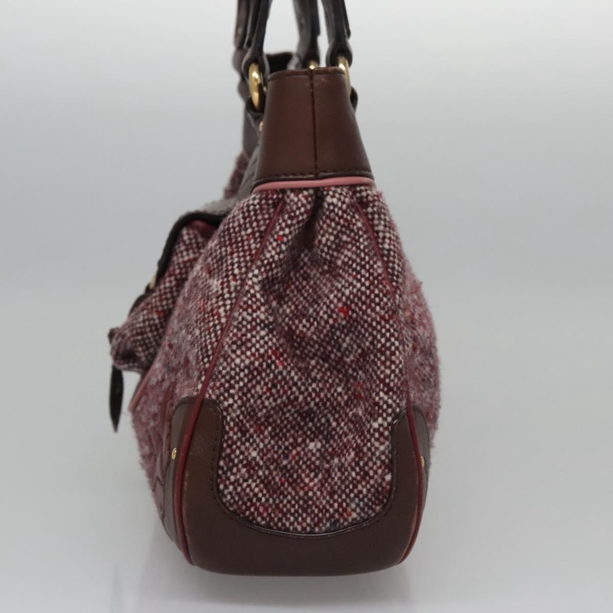 CELINE Hand Bag Wool Leather Gold Brown - 3