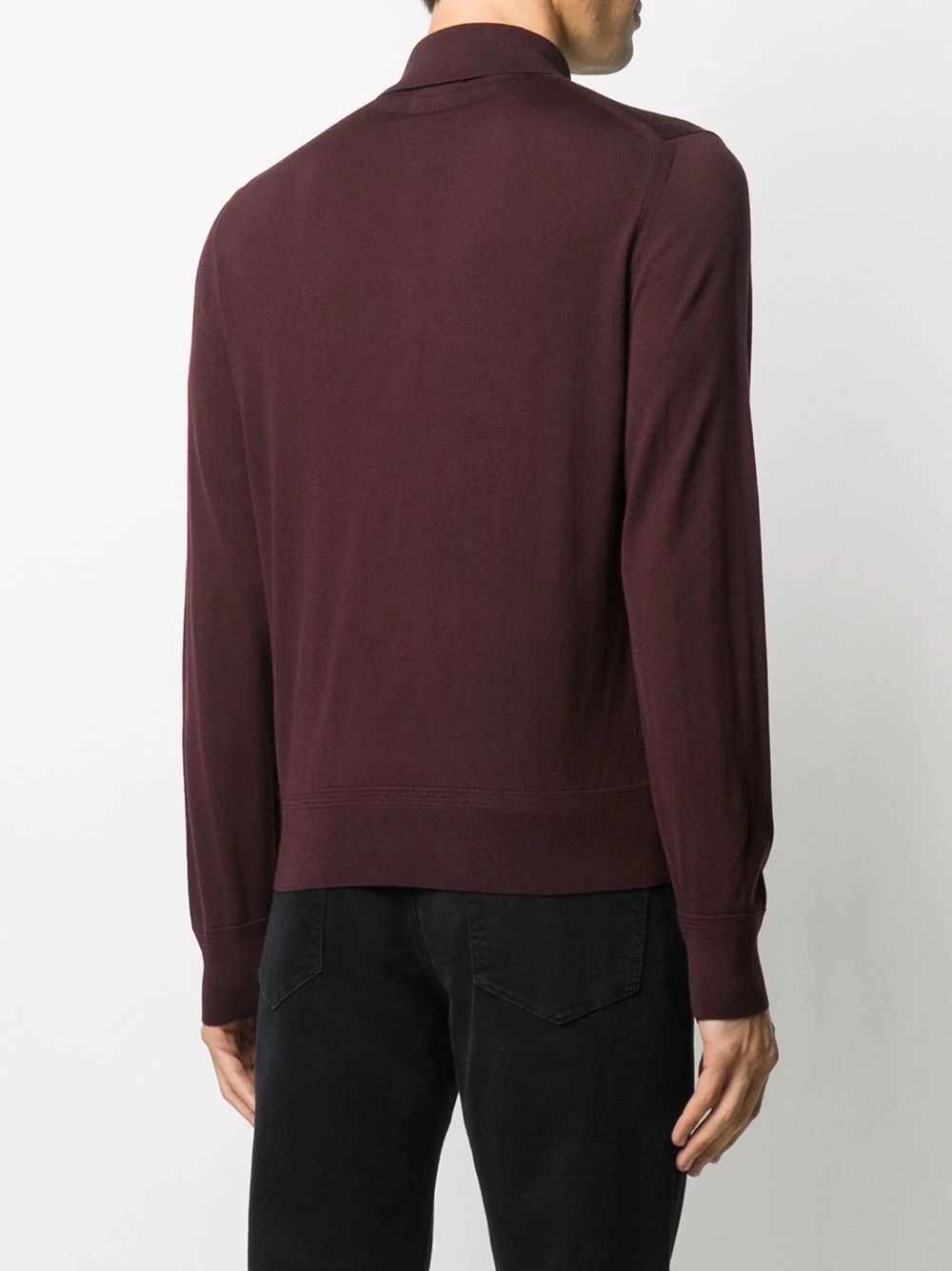 long-sleeve wool polo shirt - 4