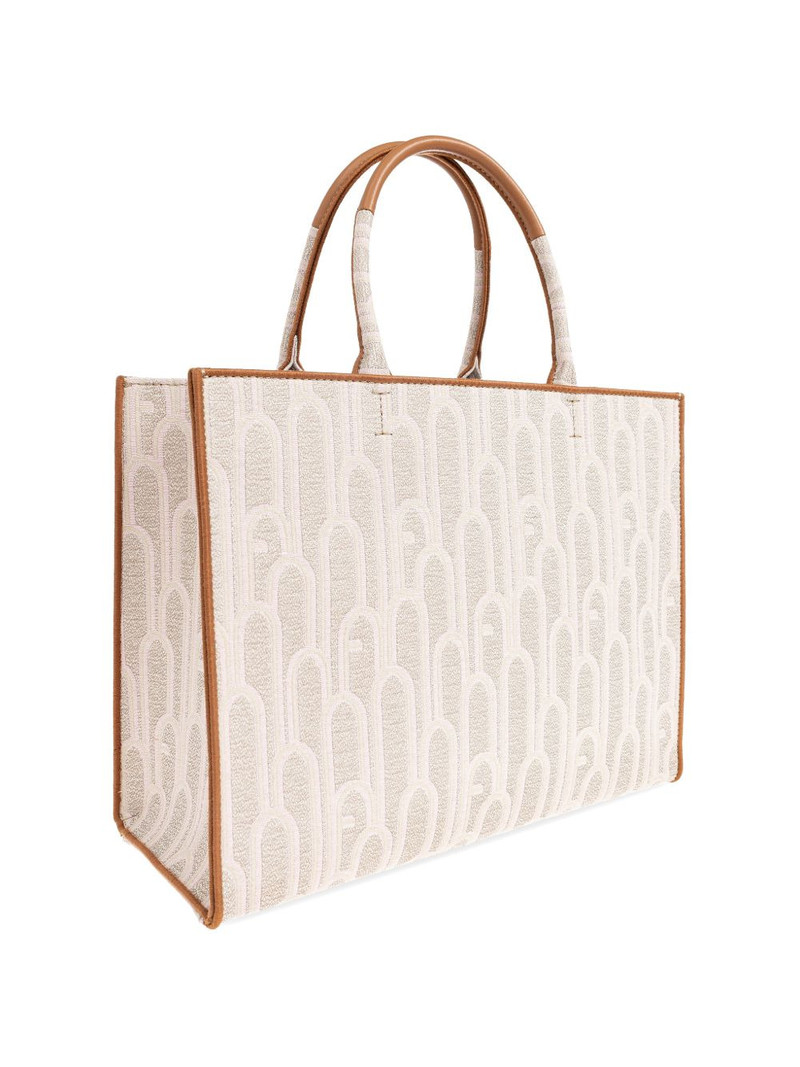 patterned handle tote bag 4