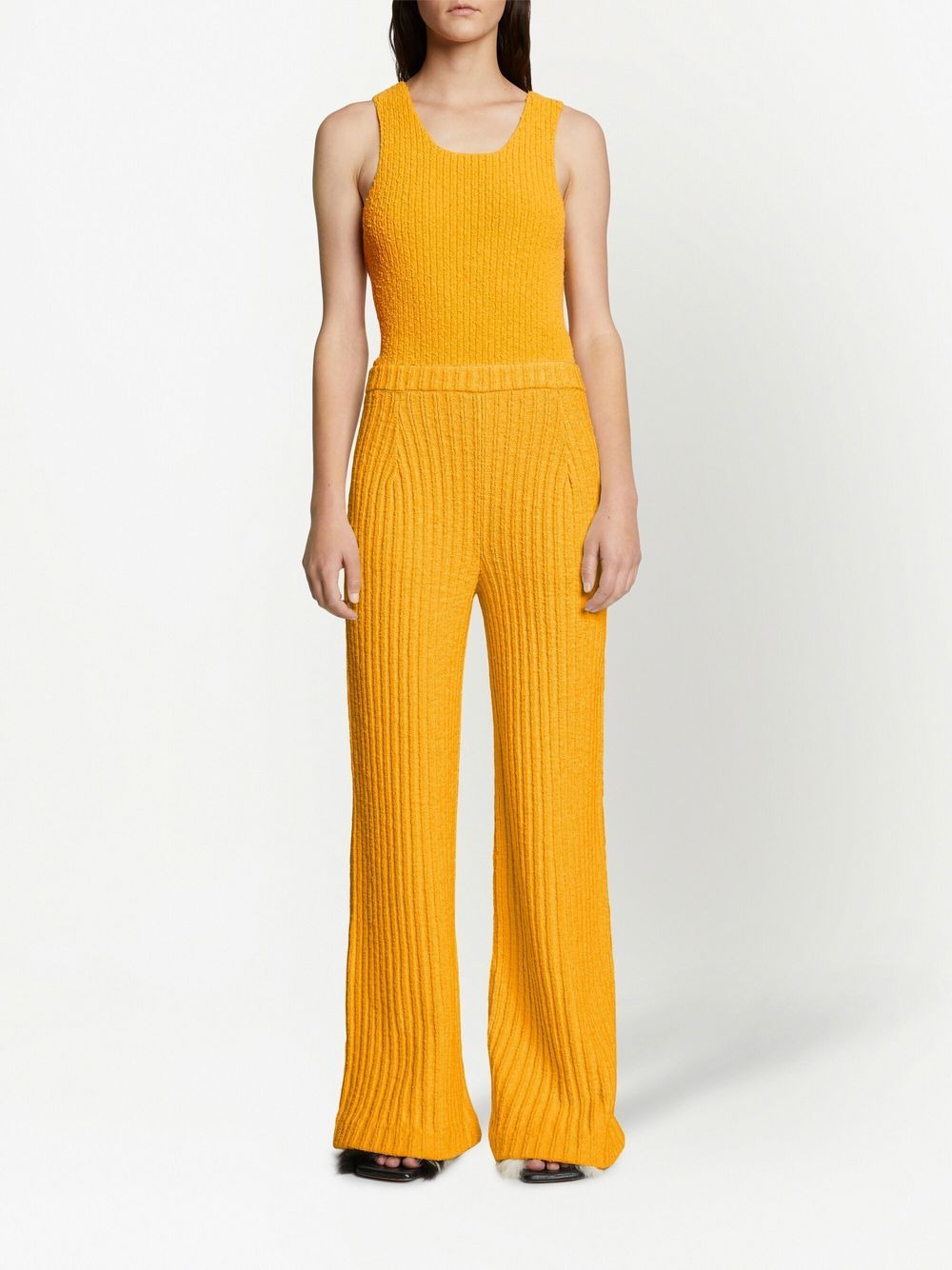 mélange bouclé flared trousers - 2