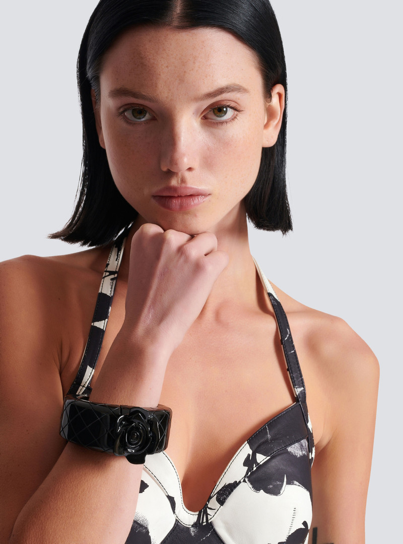 Balmain Rose and Grid resin cuff outlook