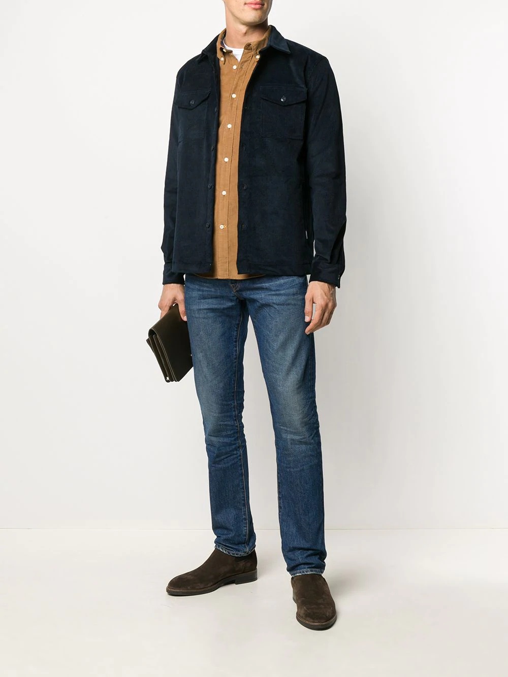 corduroy button-up overshirt - 2