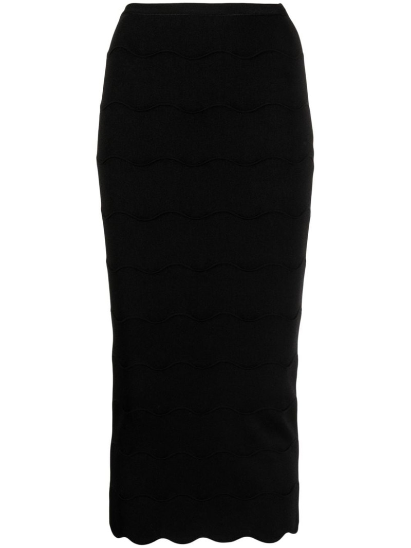 Wave Milano-knit pencil skirt 1