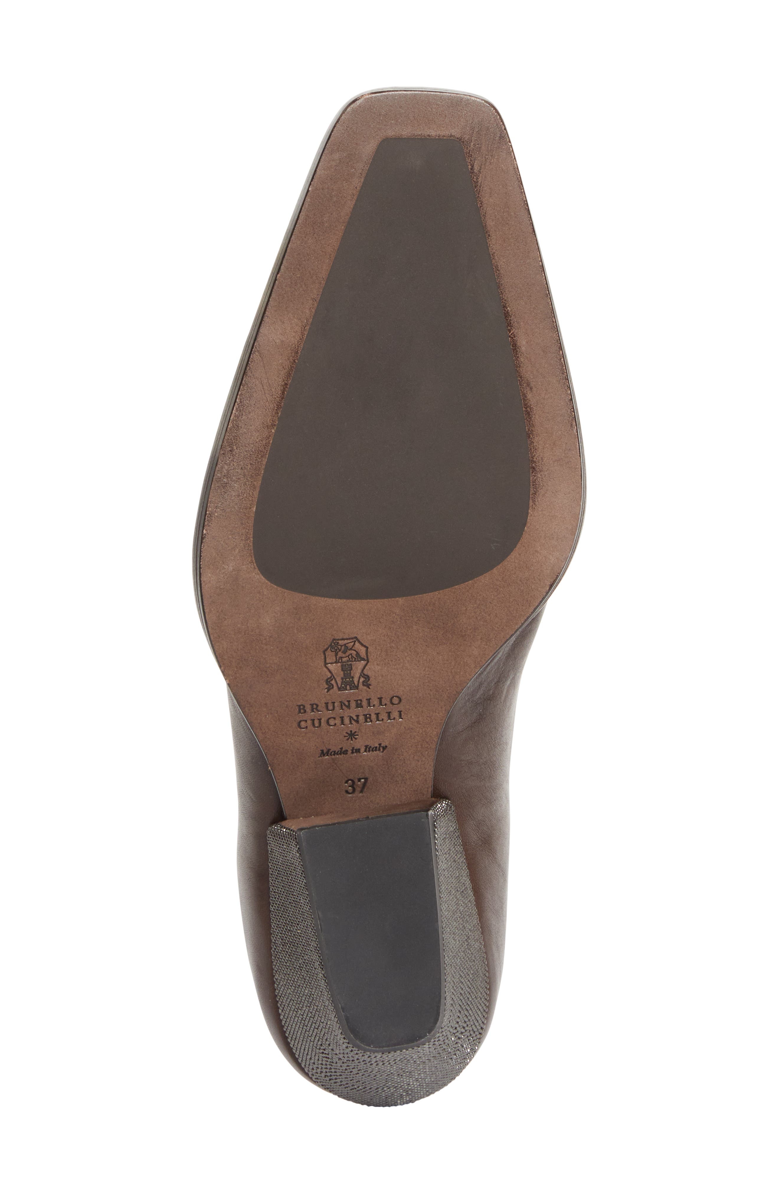 Brunello Cucinelli Square Toe Mule in C9122 Cacao at Nordstrom - 6