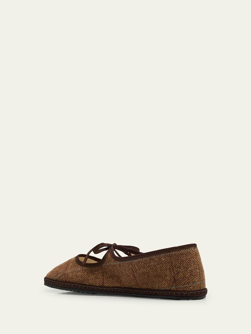 ViBi Venezia Brigitte Wool-Blend Herringbone Mary Jane Flats outlook