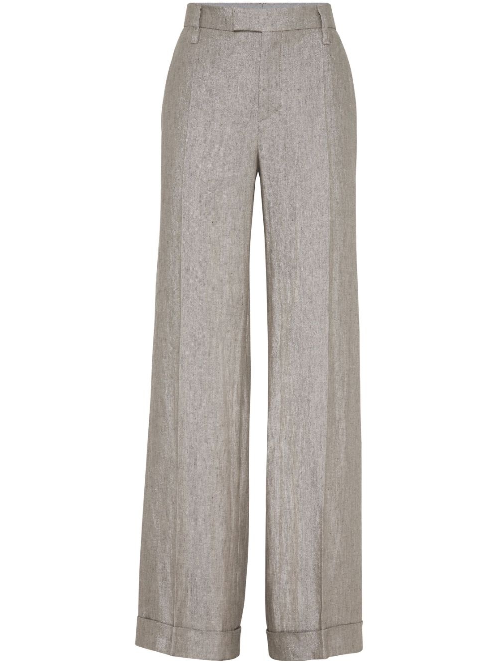 pressed-crease wide-leg trousers - 1