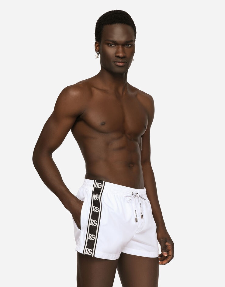 Short swim trunks with DG logo band - 4