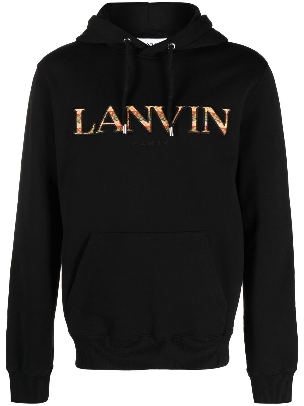 embroidered-logo cotton hoodie - 1