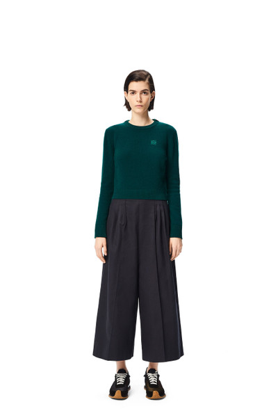 Loewe Anagram embroidered cropped sweater in wool outlook