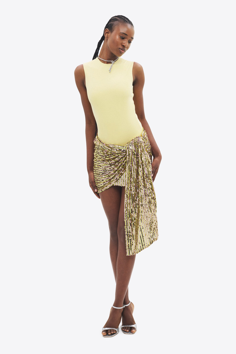 AREA WRAPPED SEQUIN MINI SKIRT outlook