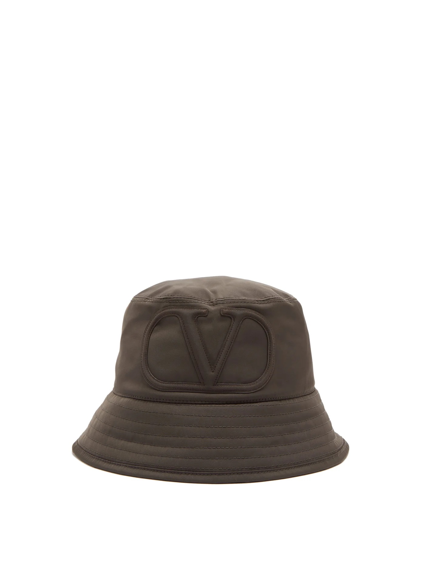 V-logo shearling-lined bucket hat - 1