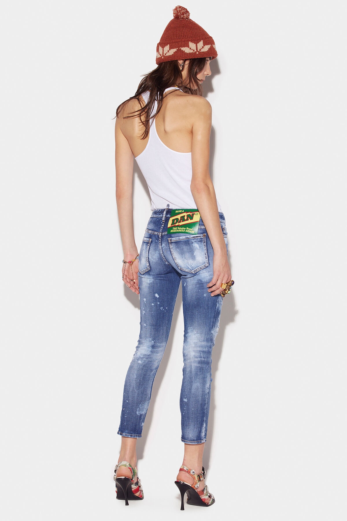 LIGHT CLOUDY WASH JENNIFER CROPPED JEANS - 2