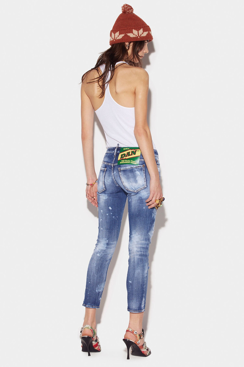 DSQUARED2 LIGHT CLOUDY WASH JENNIFER CROPPED JEANS outlook