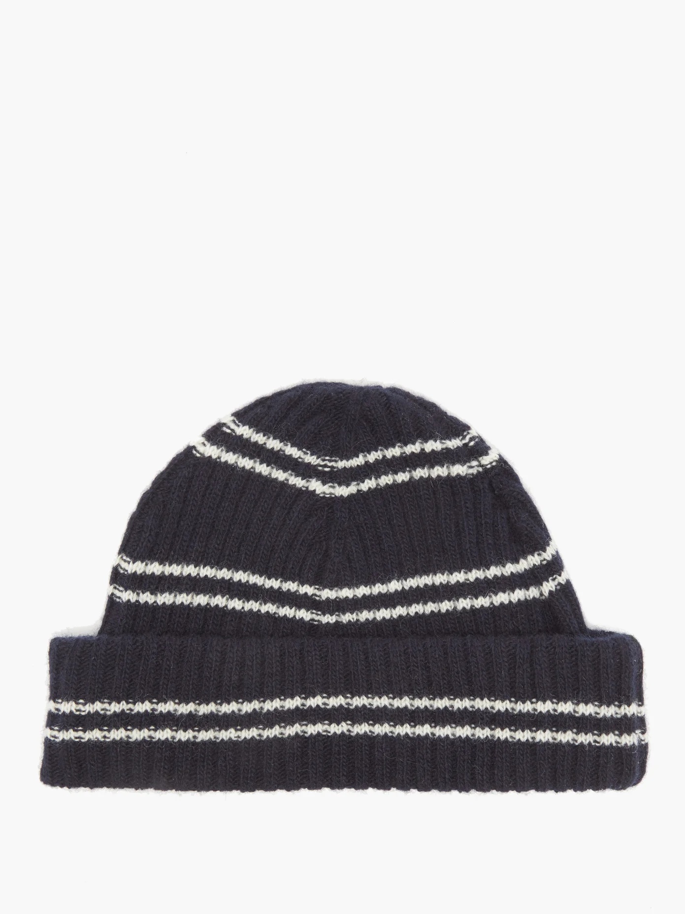 Logo-label striped wool-blend beanie - 3