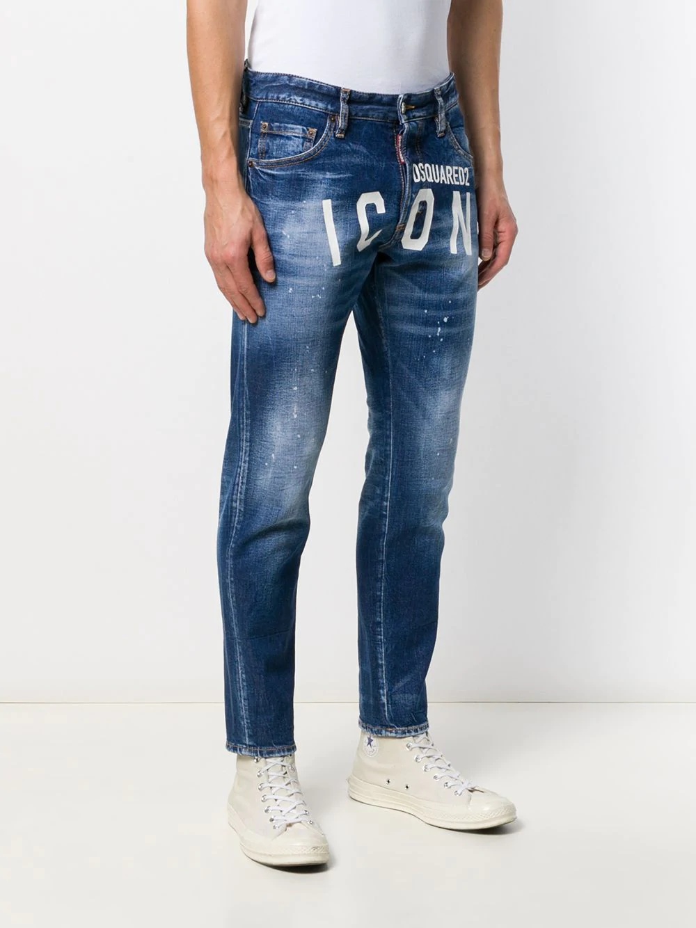 ICON logo tapered jeans - 3