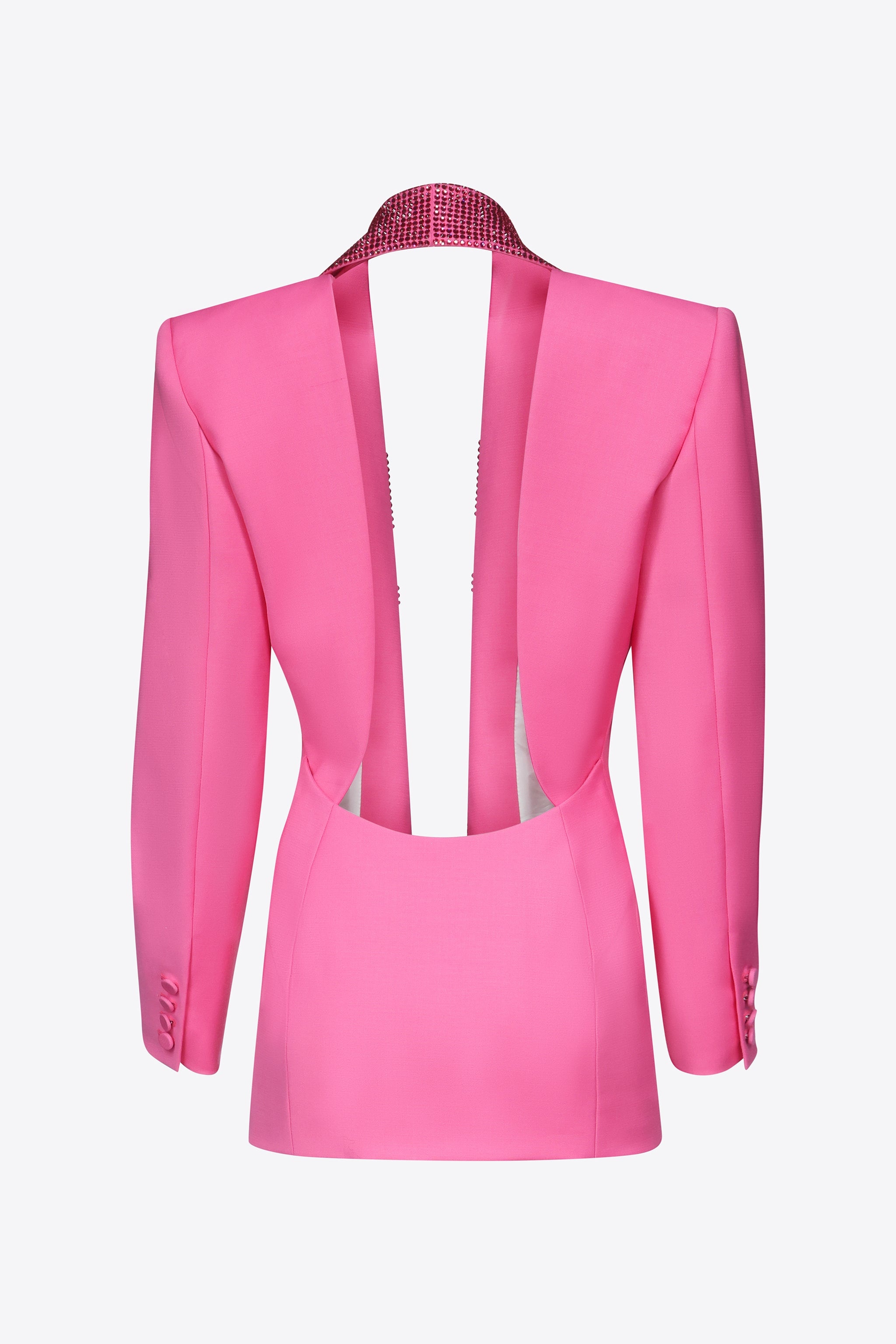 CRYSTAL EMBELLISHED TUXEDO DRESS - 2
