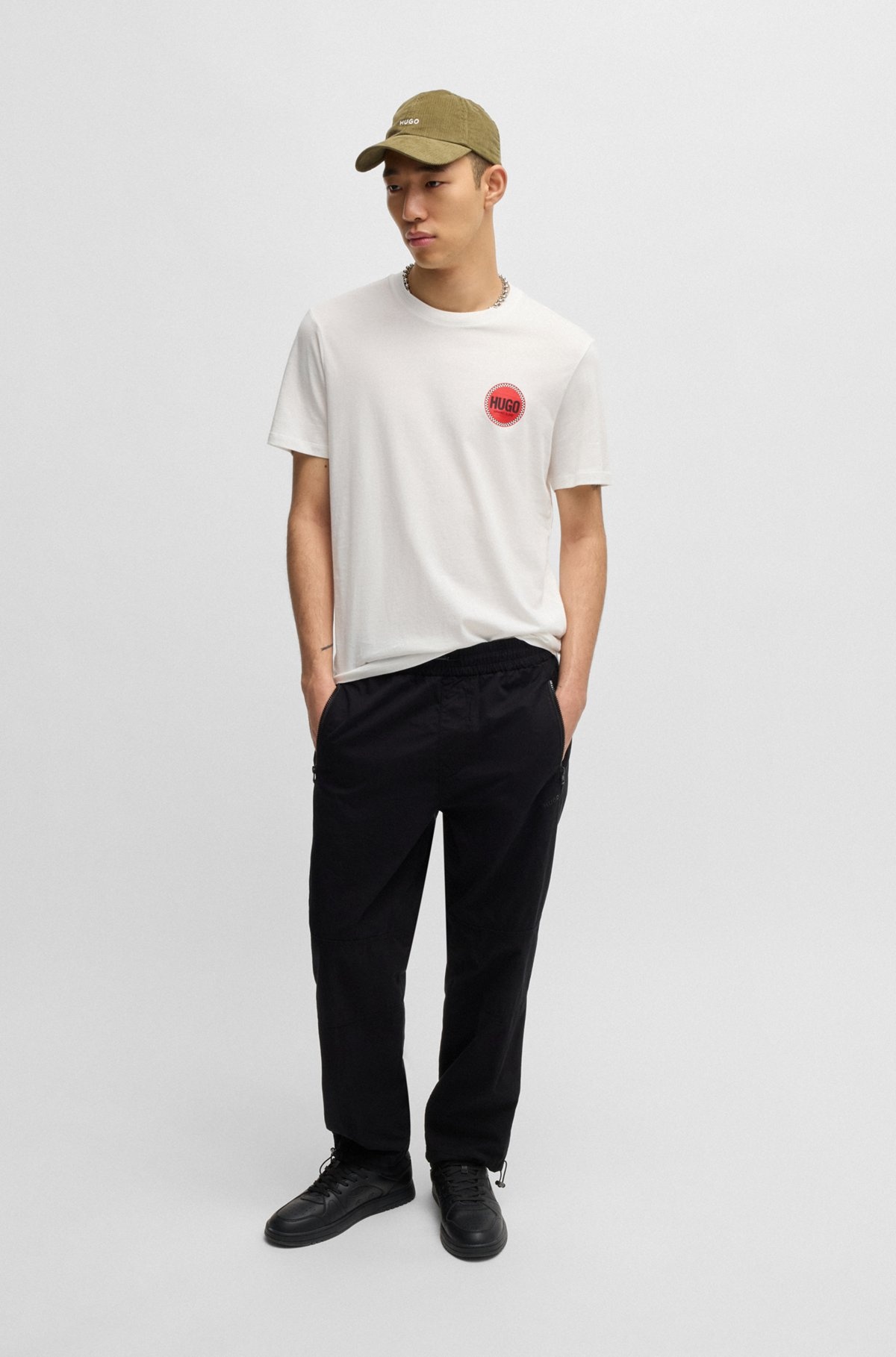 COTTON-JERSEY T-SHIRT WITH RACING LOGO PRINT - 4