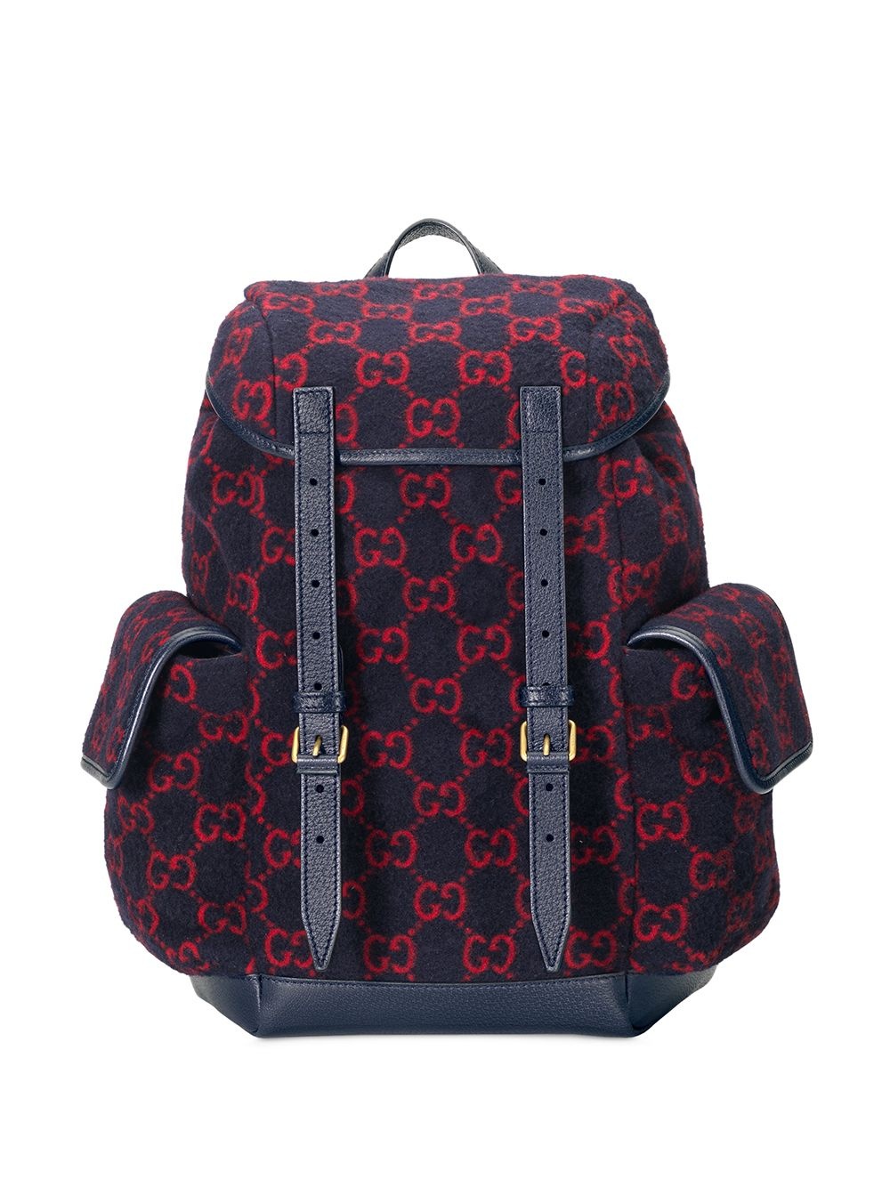 monogram print backpack - 1