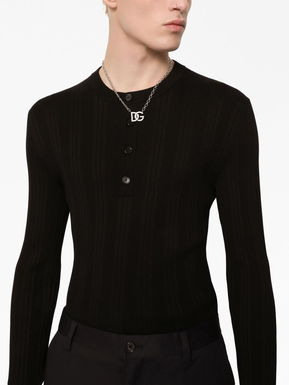 silk-blend logo-patch jumper - 5