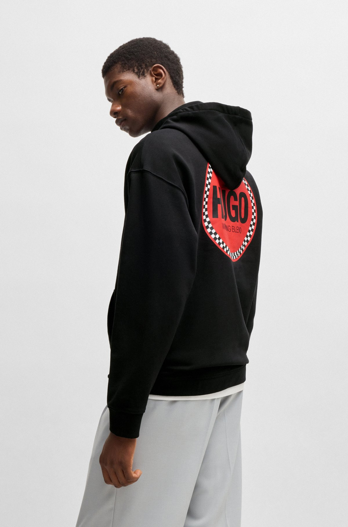 COTTON-TERRY RELAXED-FIT HOODIE WITH LOGO PRINTS - 5