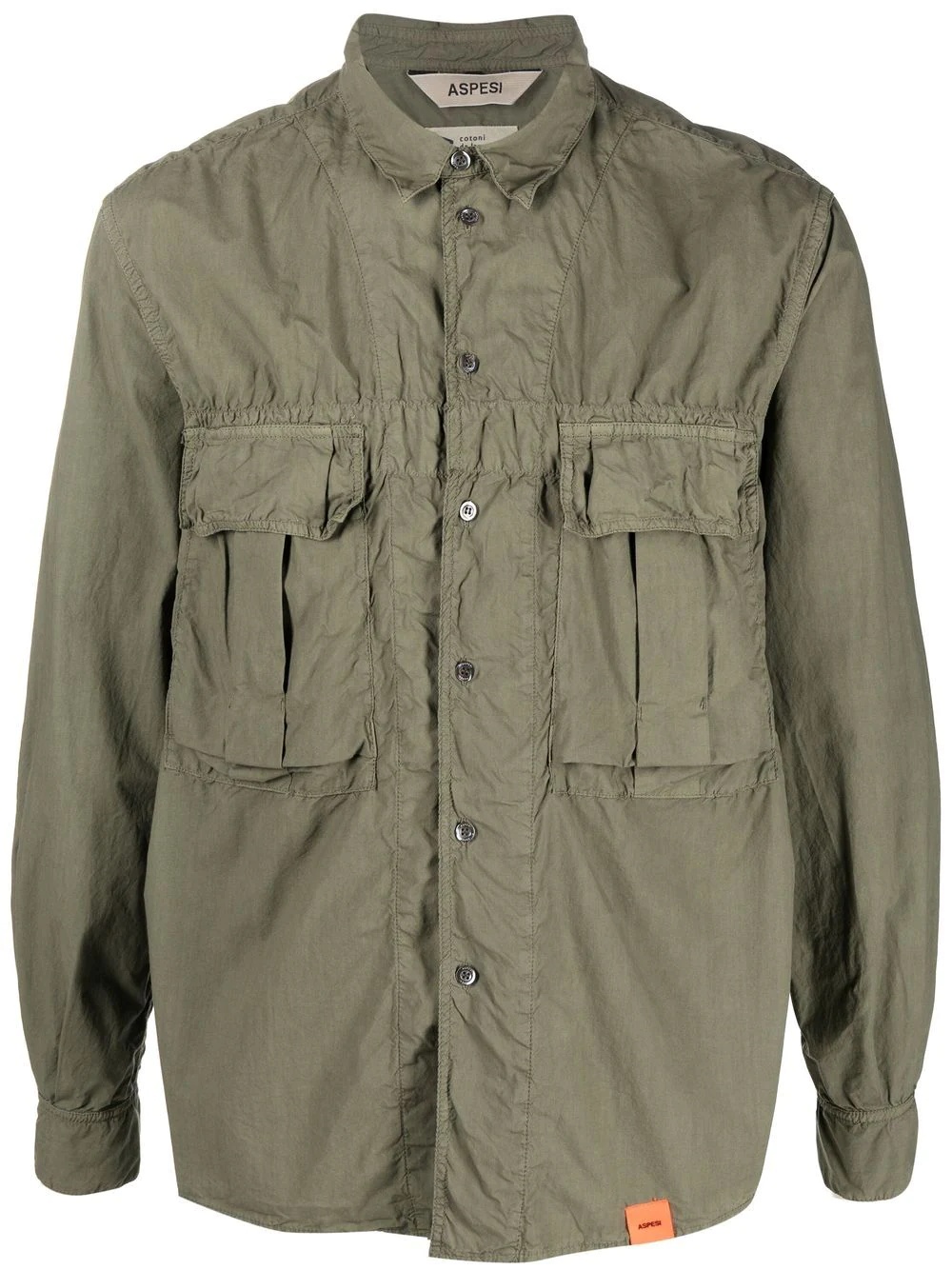 gathered seam-detail cargo shirt - 1