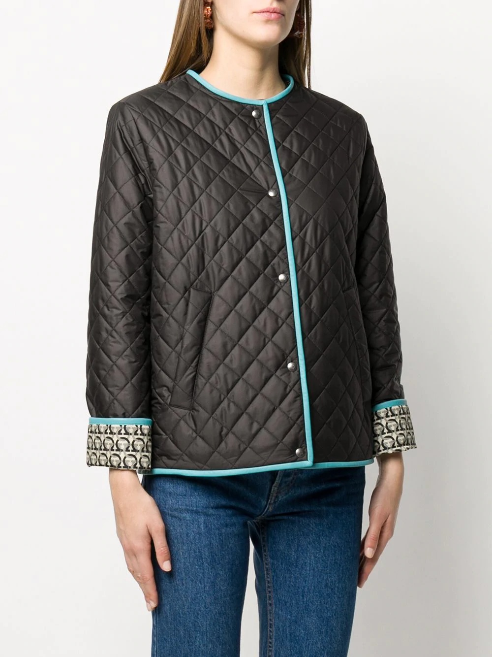 reversible diamond quilted rain jacket - 3