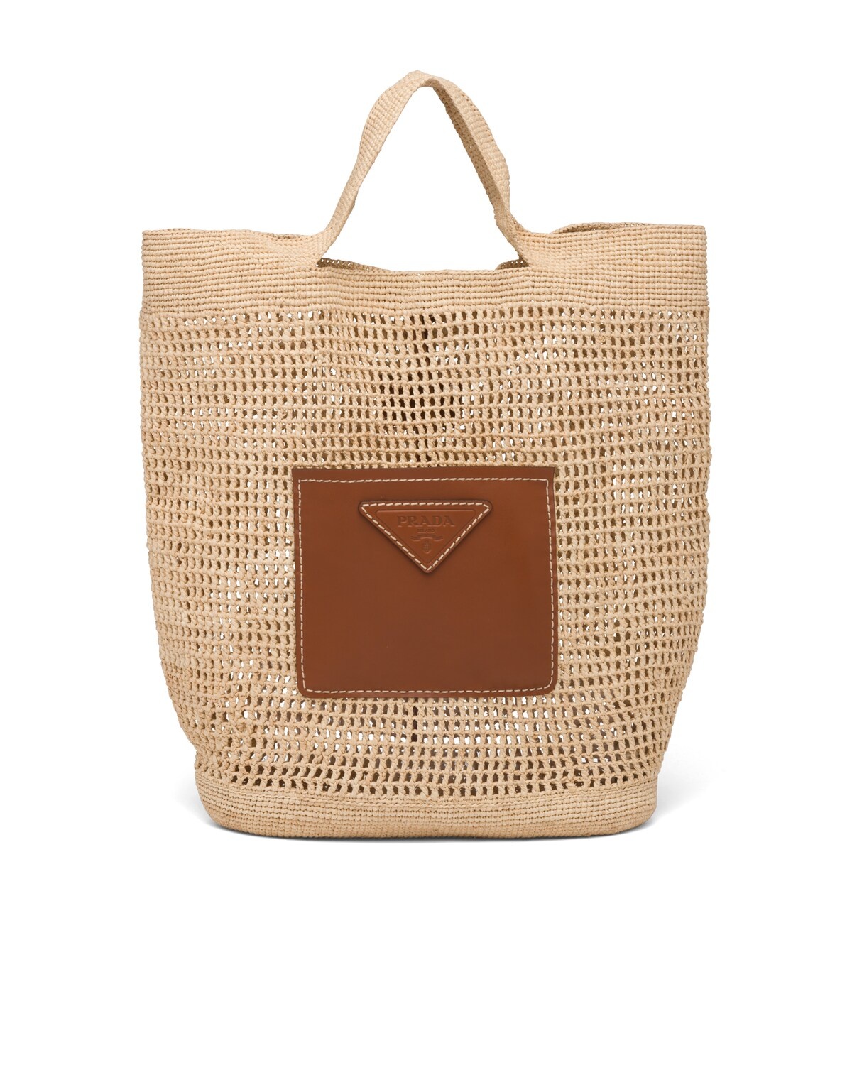 Raffia and Leather Tote - 1