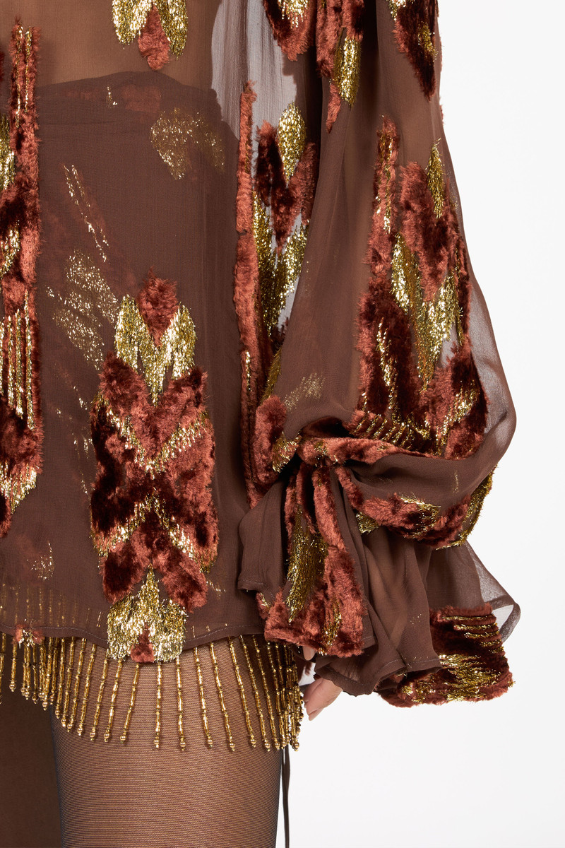 Brown Fil Coupé Shirt 6