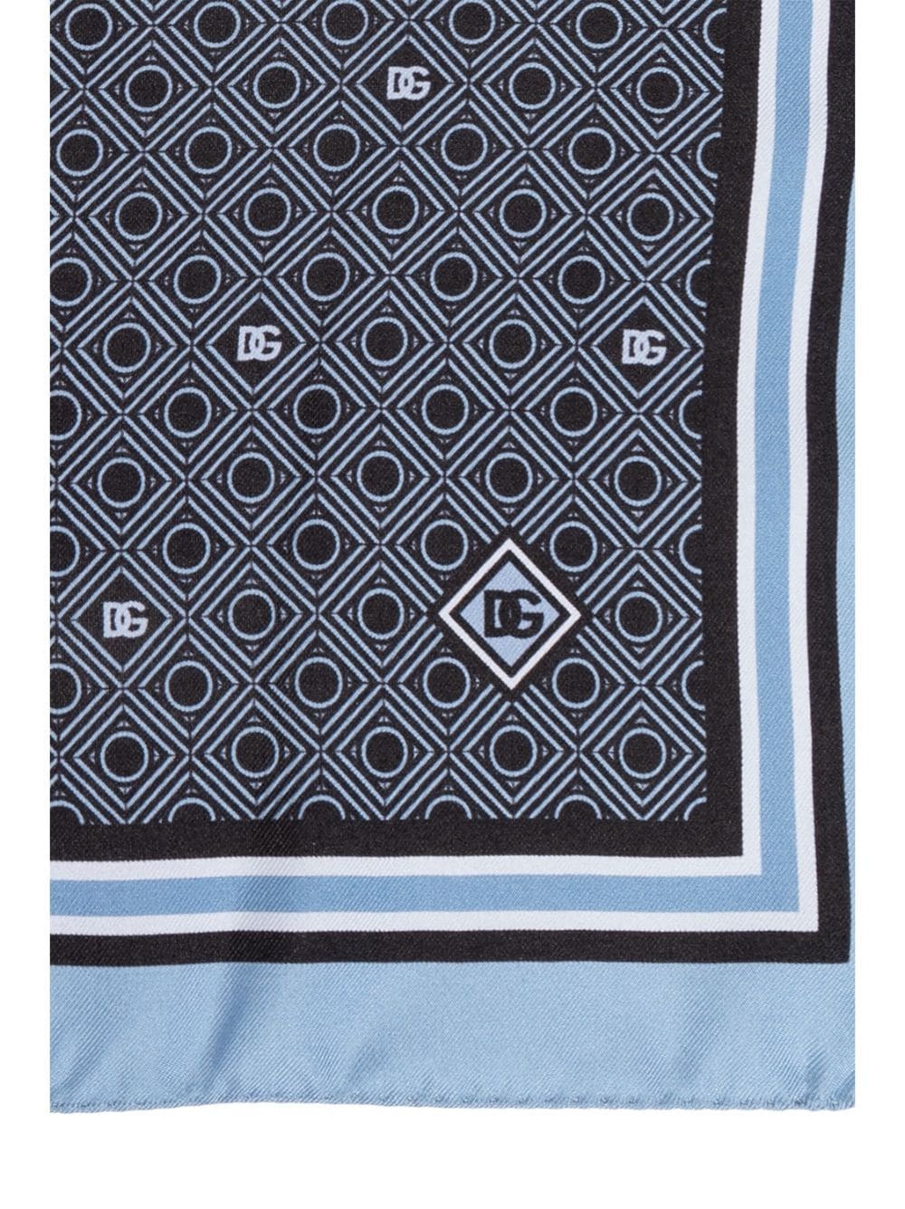 monogram-print silk pocket square - 4