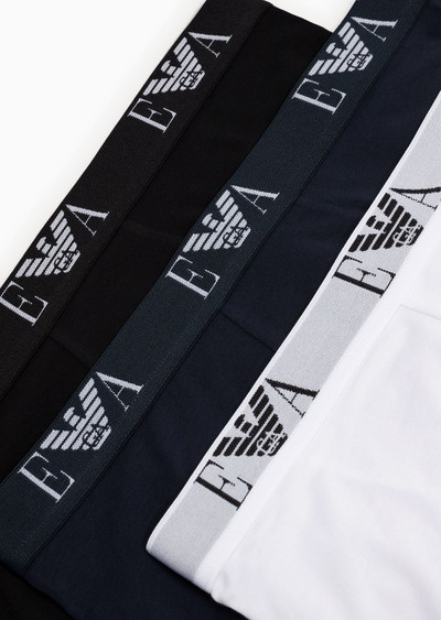 EMPORIO ARMANI Three-pack of boxer briefs with essential monogram logo outlook