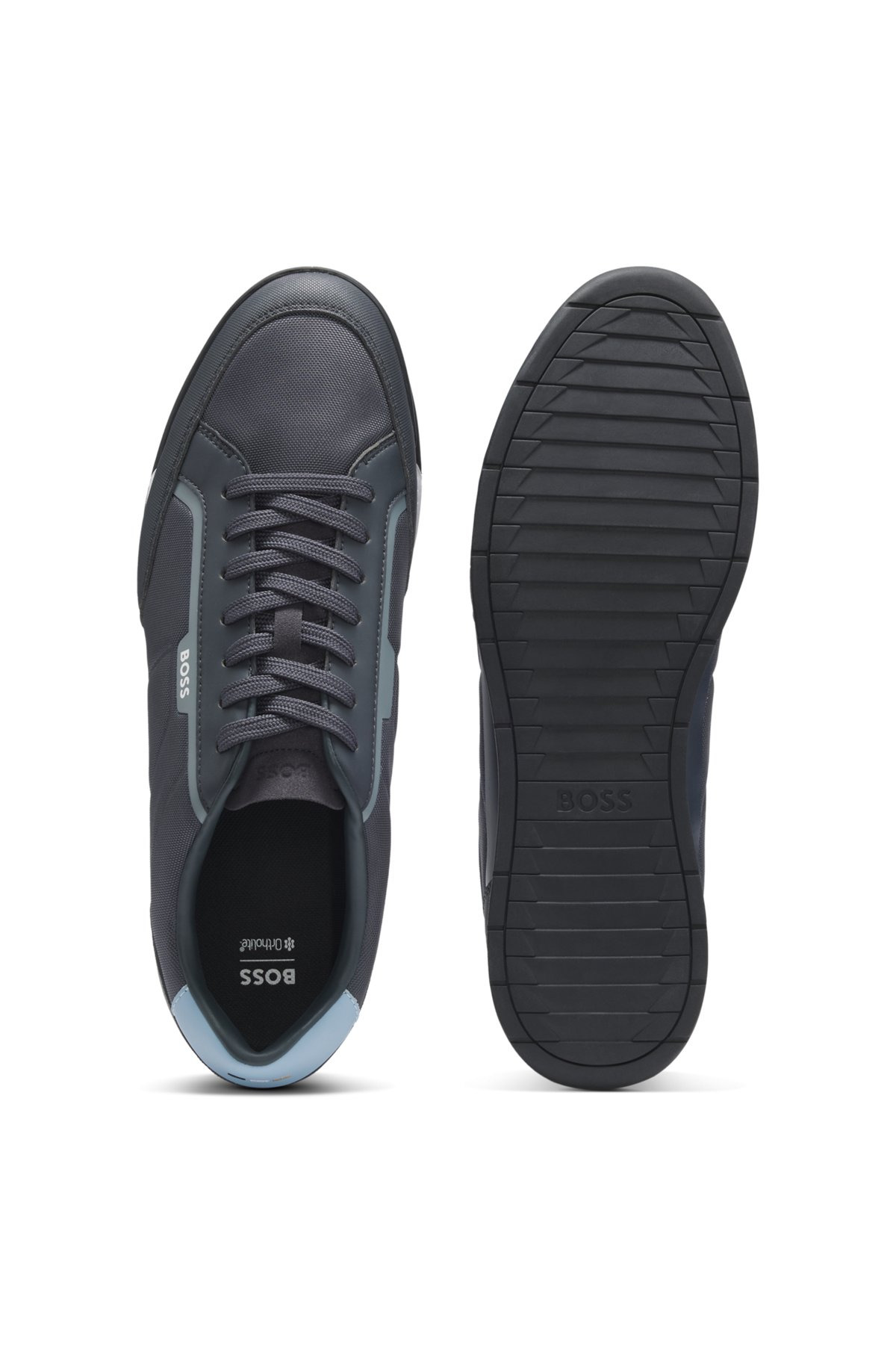 MIXED-MATERIAL TRAINERS WITH CONTRAST BACK TAB - 4